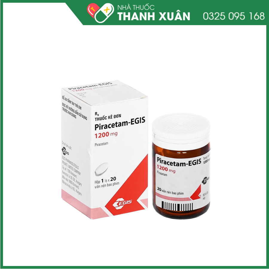 Piracetam - Egis 1200mg điều trị các triệu chứng của hội chứng tâm thần thực thể